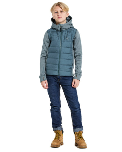 Star Blue coloured Didriksons Childrens Kapris Full Zip Jacket 3 on white background 