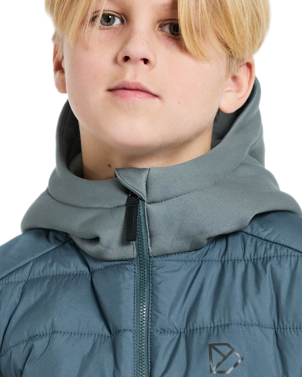 Star Blue coloured Didriksons Childrens Kapris Full Zip Jacket 3 on white background 