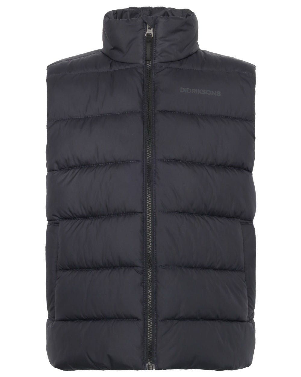 Black coloured Didriksons Childrens Kilo Vest 2 on white background 