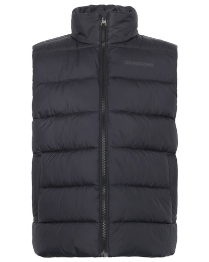 Black coloured Didriksons Childrens Kilo Vest 2 on white background 