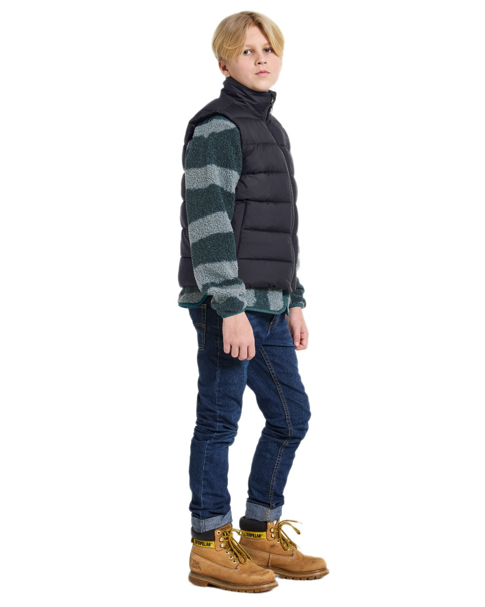 Black coloured Didriksons Childrens Kilo Vest 2 on white background 