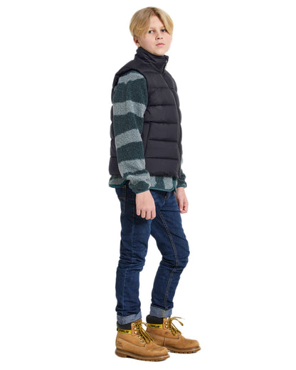 Black coloured Didriksons Childrens Kilo Vest 2 on white background 