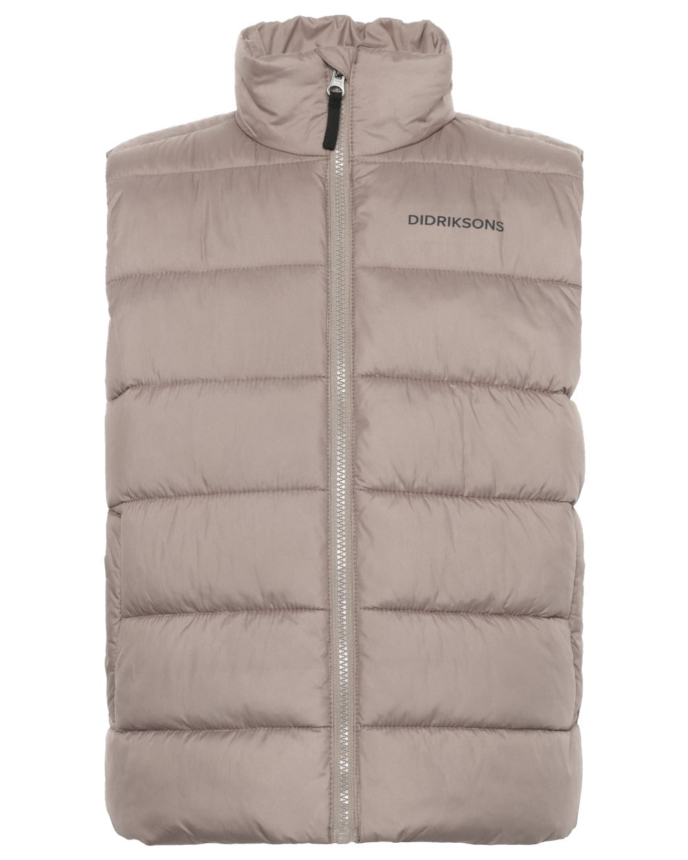 Ash Brown coloured Didriksons Childrens Kilo Vest 2 on white background 