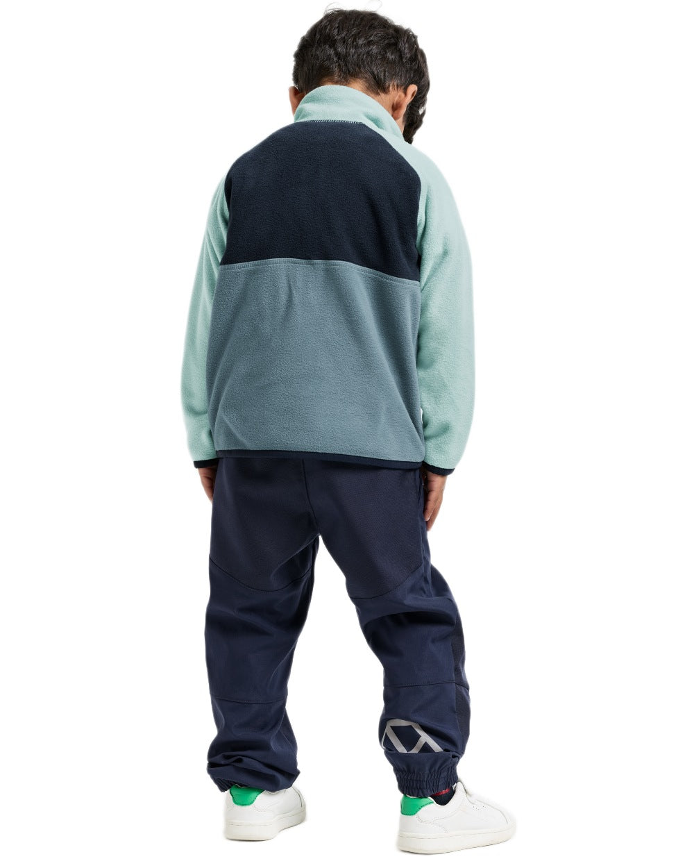 Factory Blue coloured Didriksons Childrens Monte Half Button Fleece 5 on white background 