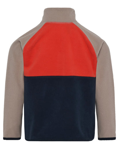 Paprika coloured Didriksons Childrens Monte Half Button Fleece 5 on white background 