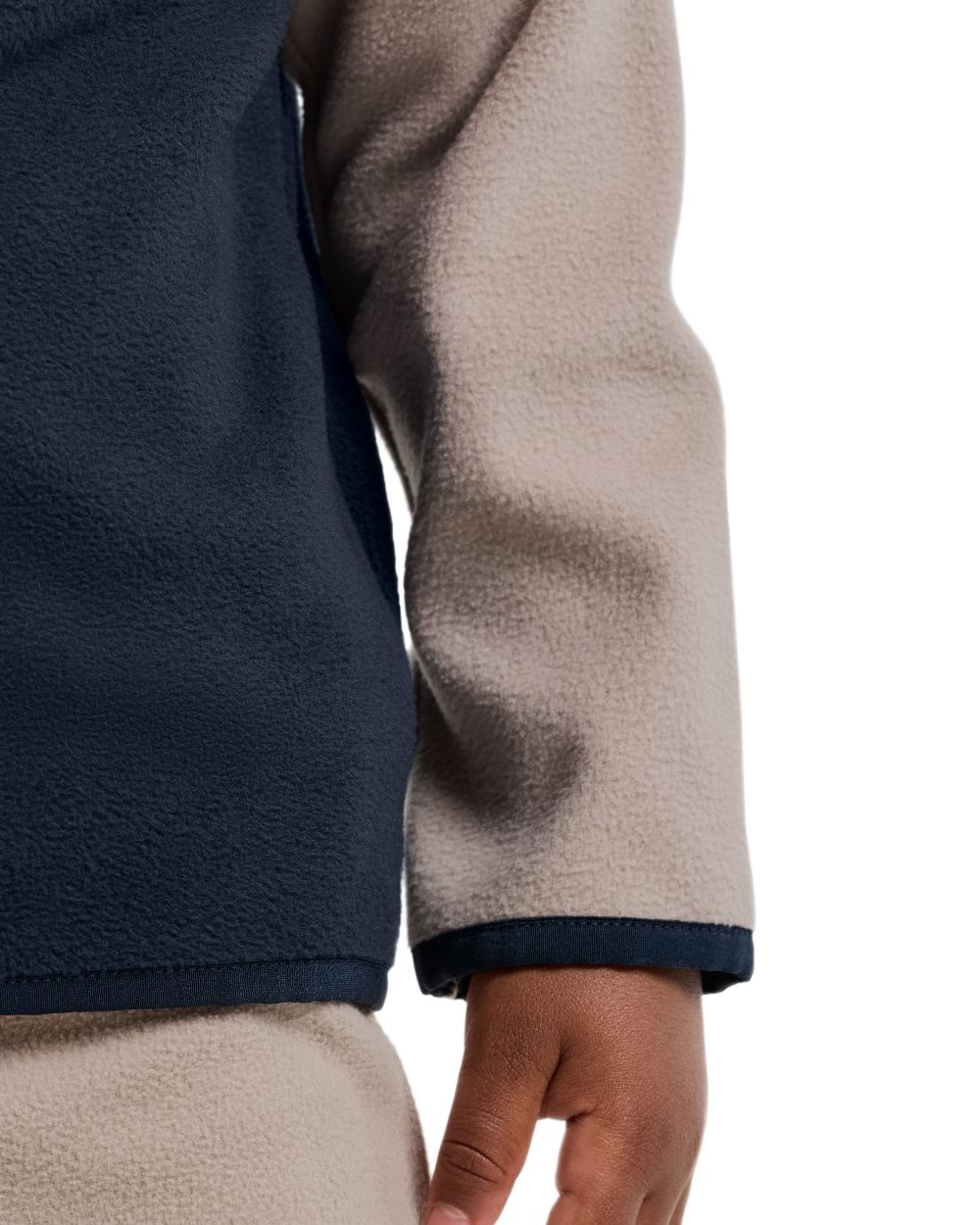 Paprika coloured Didriksons Childrens Monte Half Button Fleece 5 on white background 