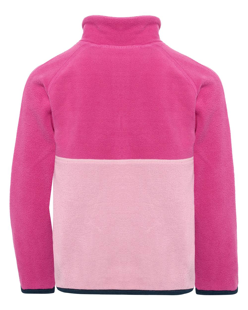 Cactus Pink coloured Didriksons Childrens Monte Half Button Fleece 6 on white background 