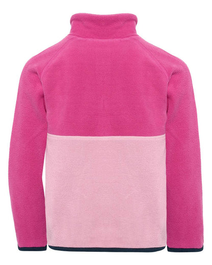 Cactus Pink coloured Didriksons Childrens Monte Half Button Fleece 6 on white background 