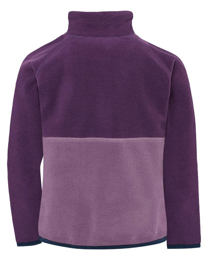 Northen Purple coloured Didriksons Childrens Monte Half Button Fleece 6 on white background 