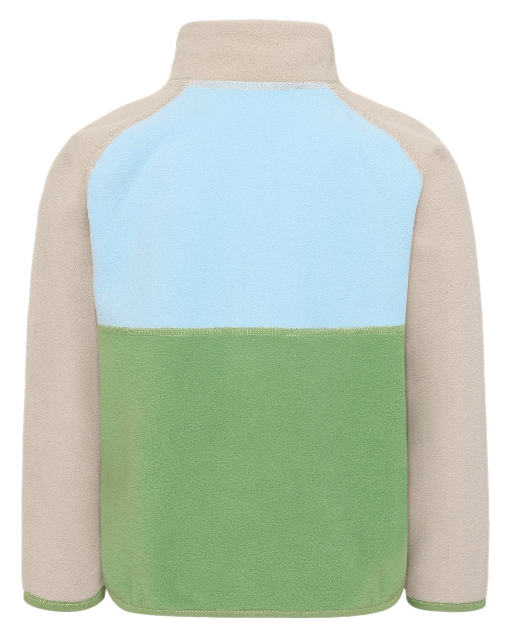 Algae Green coloured Didriksons Childrens Monte Half Button Fleece 4 on white background 