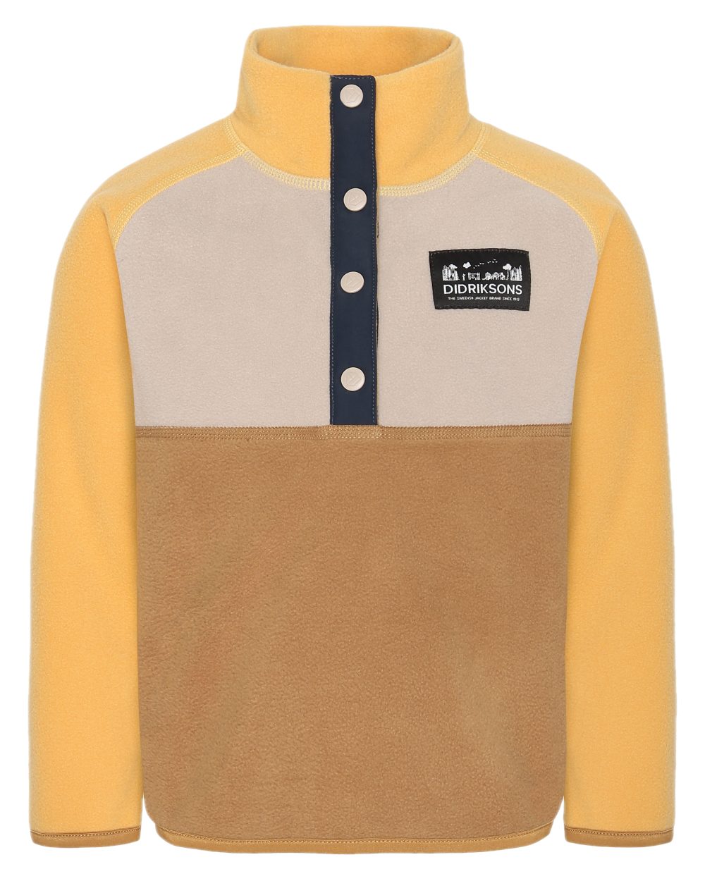 Cumin coloured Didriksons Childrens Monte Half Button Fleece 4 on white background 