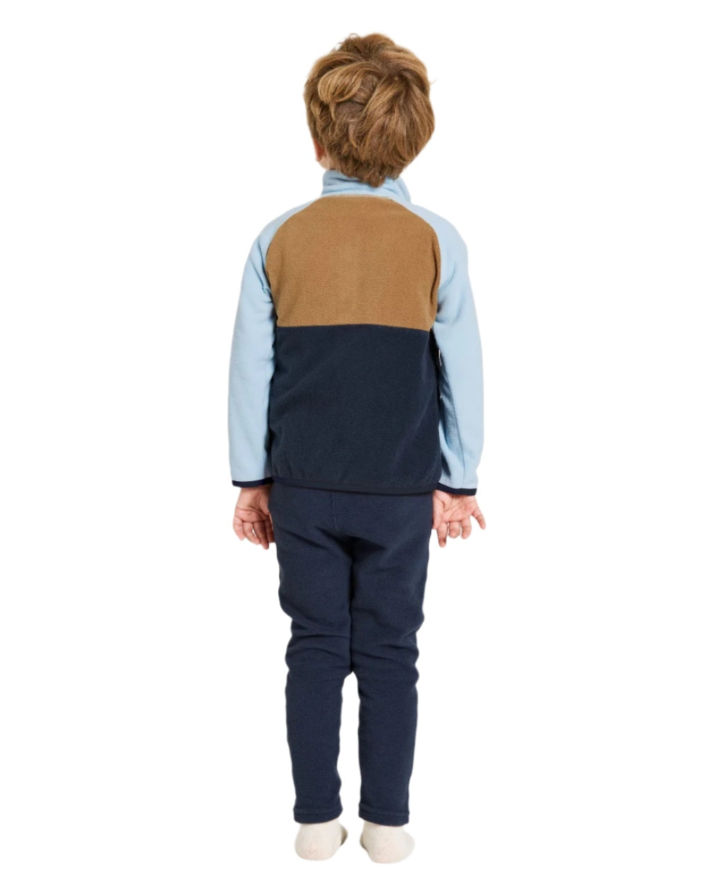 Navy coloured Didriksons Childrens Monte Half Button Fleece 4 on white background 