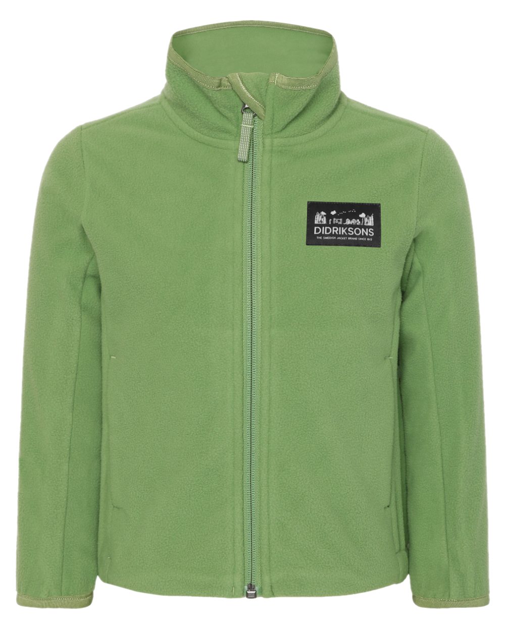 Algae Green coloured Didriksons Childrens Muskot Jacket on white background 