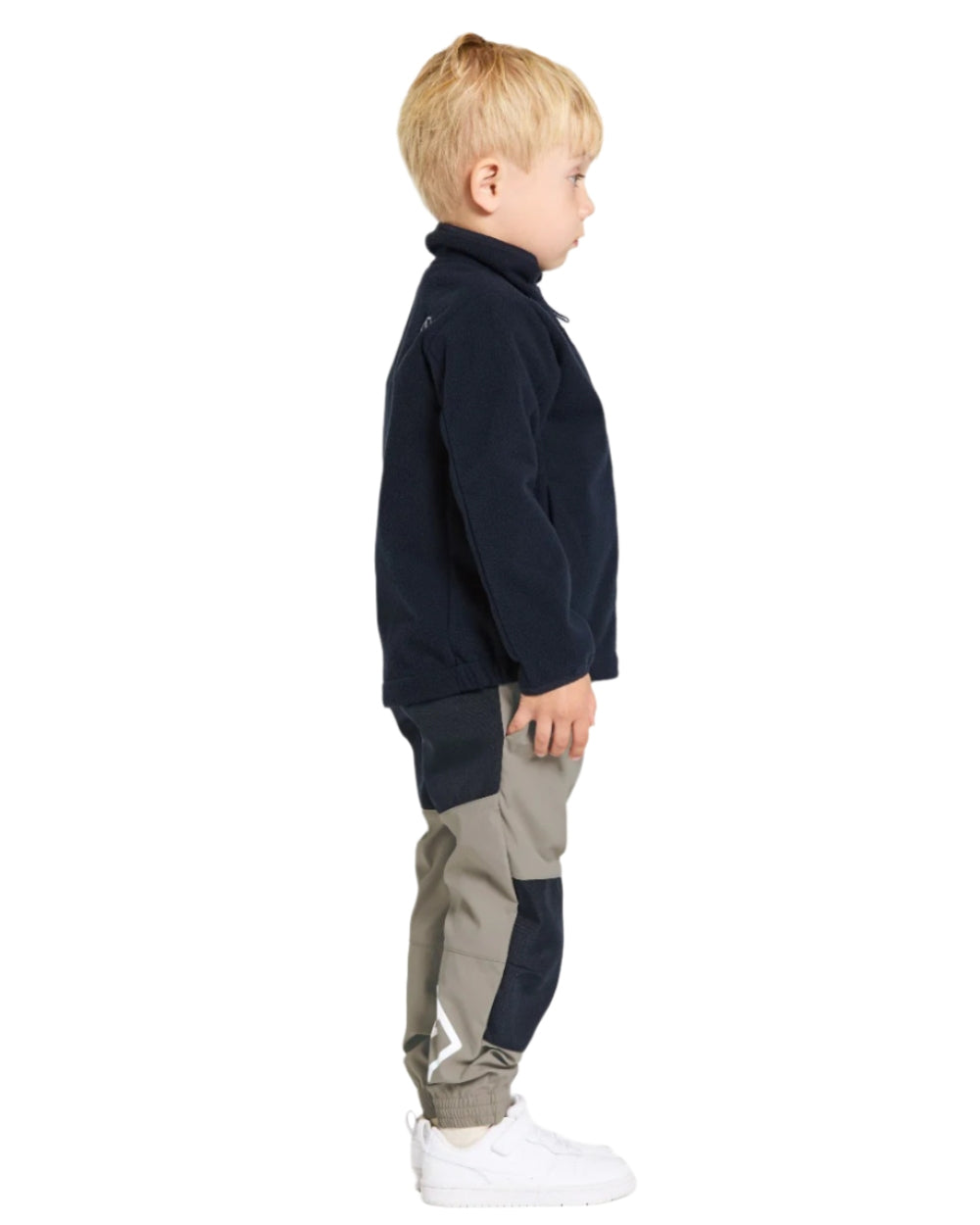 Dark Night Blue coloured Didriksons Childrens Muskot Jacket on white background 
