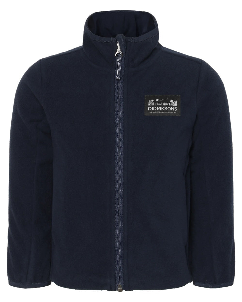 Dark Night Blue coloured Didriksons Childrens Muskot Jacket on white background 
