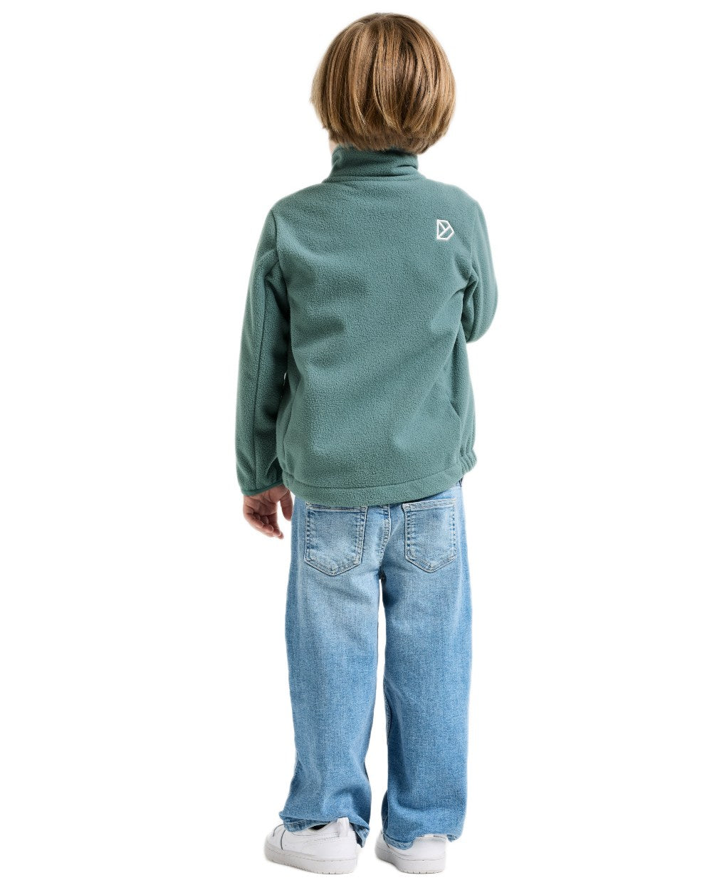Factory Blue coloured Didriksons Childrens Muskot Jacket on white background 
