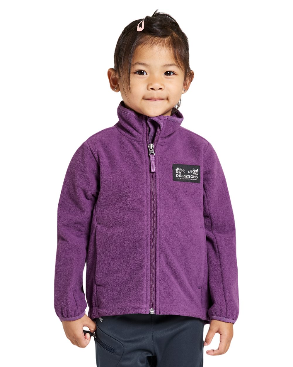 Grape coloured Didriksons Childrens Muskot Jacket on white background 