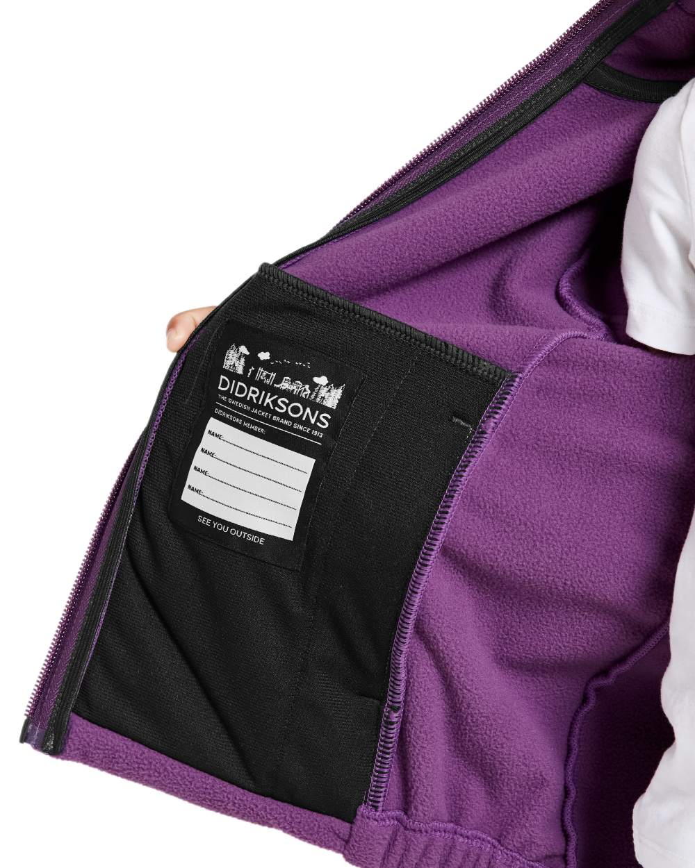 Grape coloured Didriksons Childrens Muskot Jacket on white background 