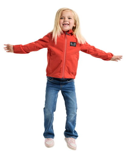 Paprika coloured Didriksons Childrens Muskot Jacket on white background 