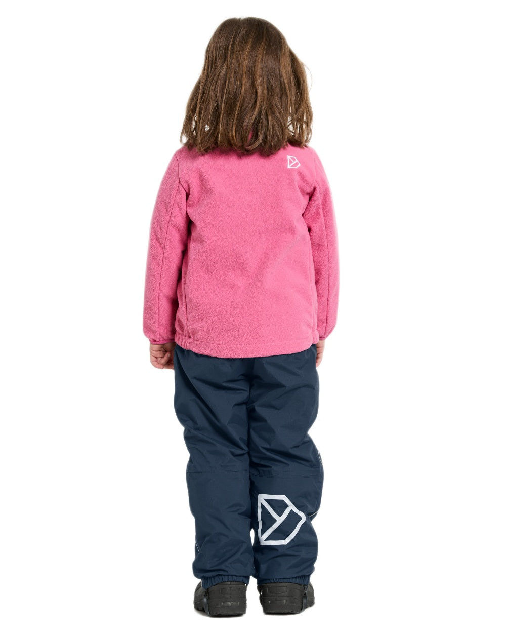 Sweet Pink coloured Didriksons Childrens Muskot Jacket on white background 