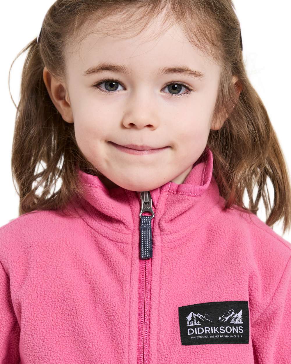 Sweet Pink coloured Didriksons Childrens Muskot Jacket on white background 