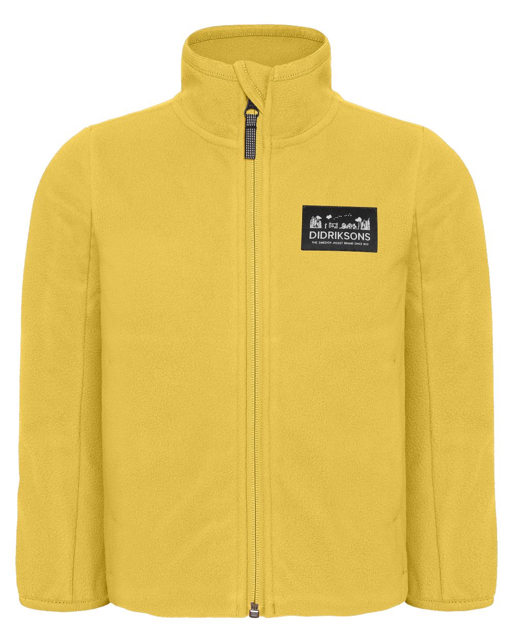 Yellow Pollen coloured Didriksons Childrens Muskot Jacket on white background 
