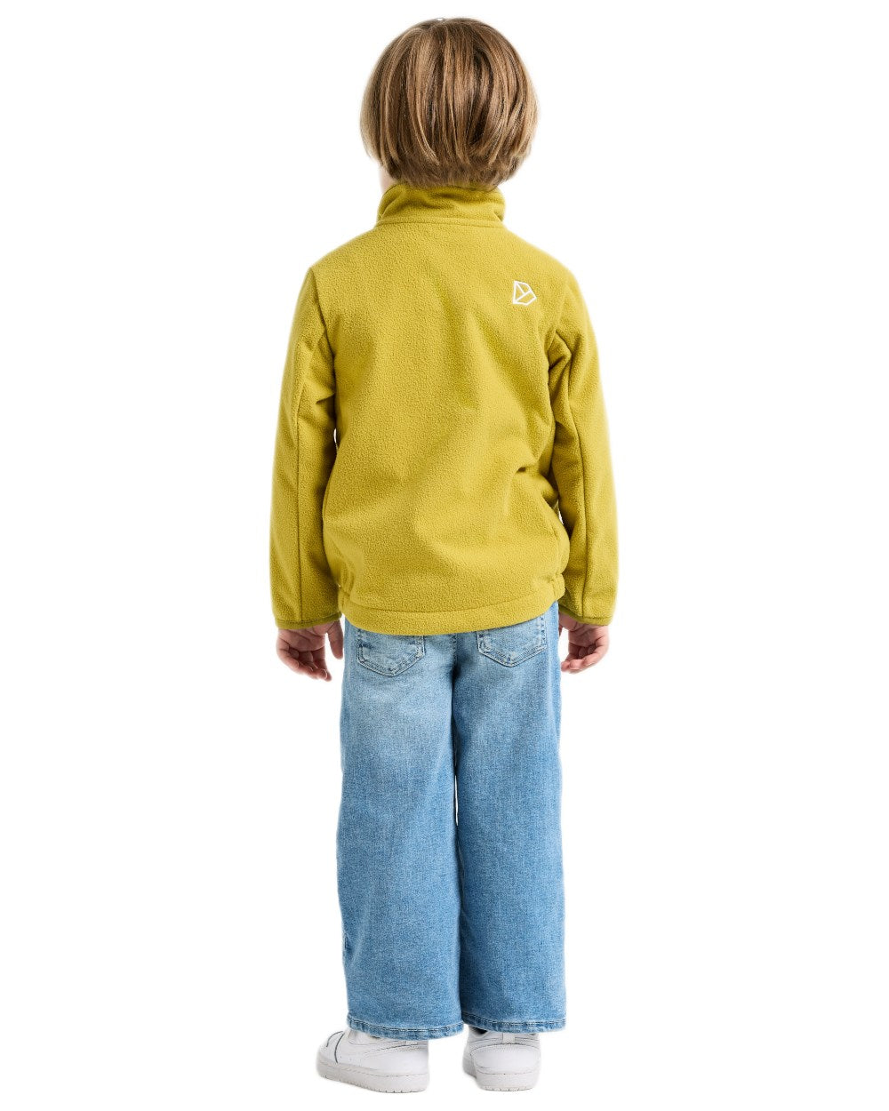 Yellow Pollen coloured Didriksons Childrens Muskot Jacket on white background 