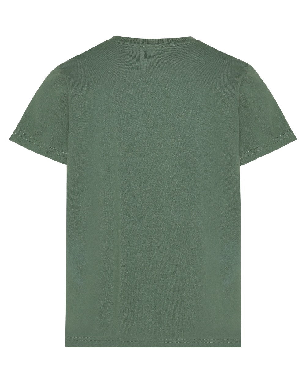 Dark Moss coloured Didriksons Childrens Mynta Explore Logo T-Shirt on white background 