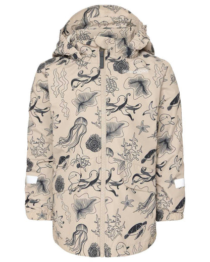 Ocean Beach Beige coloured Didriksons Childrens Norma Printed Jacket on white background 