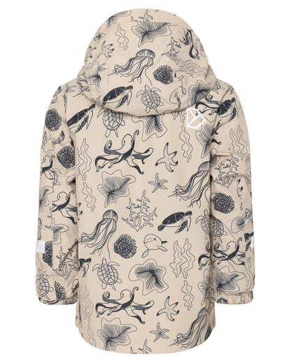 Ocean Beach Beige coloured Didriksons Childrens Norma Printed Jacket on white background 