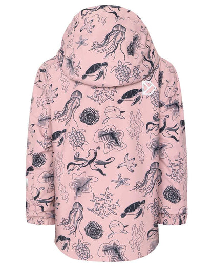 Ocean Soft Pink coloured Didriksons Childrens Norma Printed Jacket on white background 