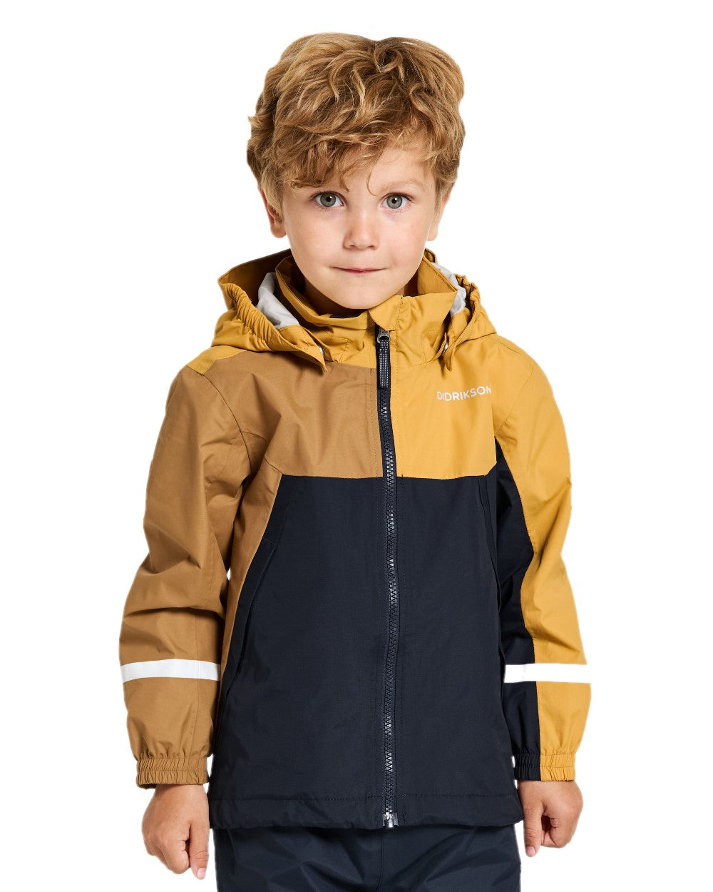 Dark Pollen coloured Didriksons Childrens Pilvi Jacket on white background 