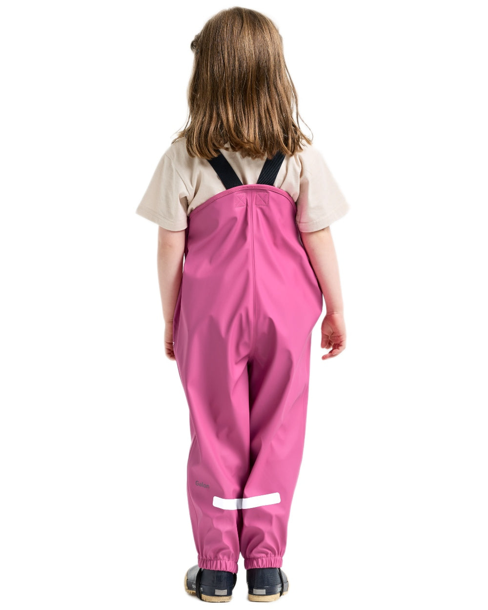Light Heather Pink coloured Didriksons Childrens Slaskeman Rain Set 2 on white background 