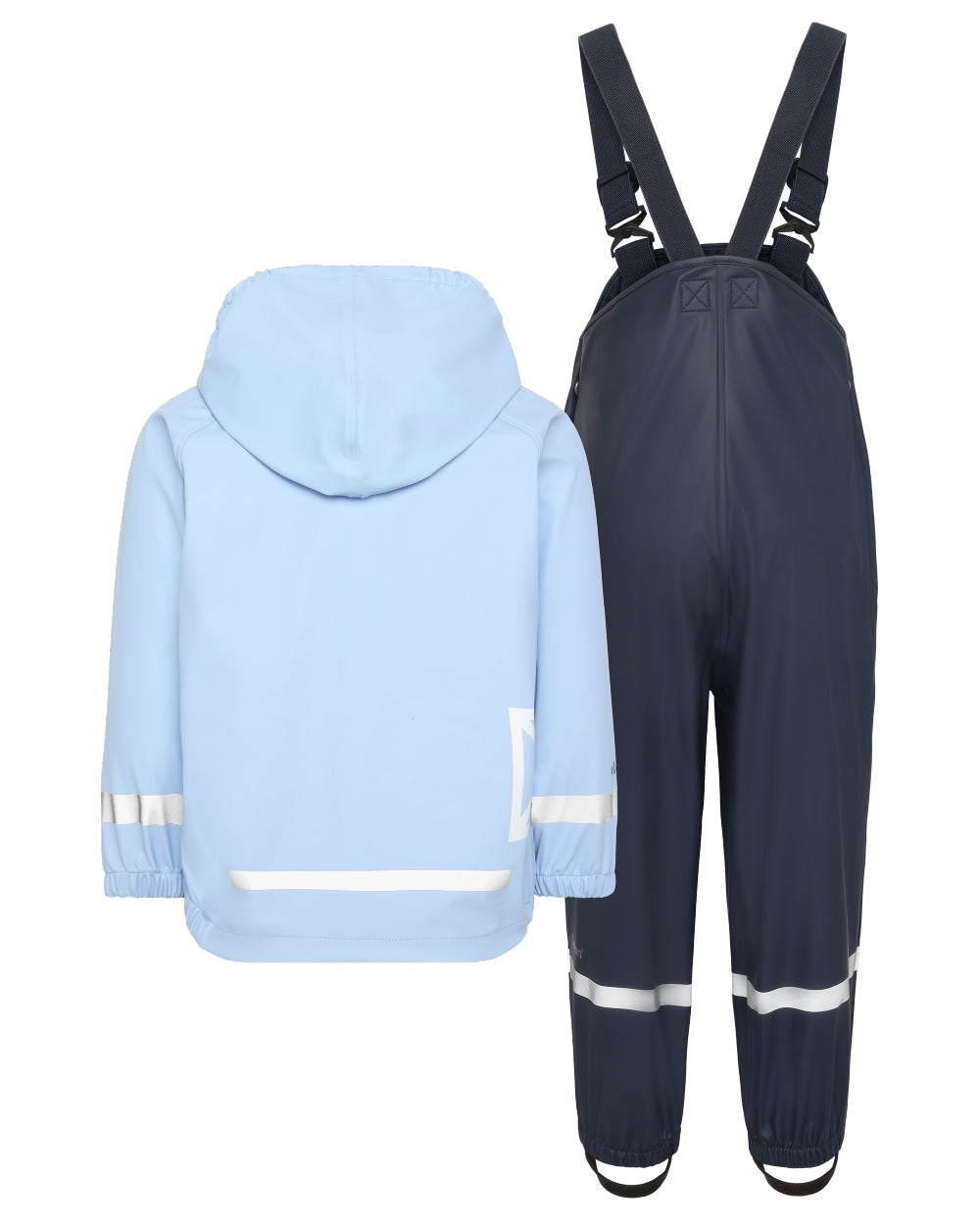 Light Sea Blue coloured Didriksons Childrens Slaskeman Rain Set 2 on white background 