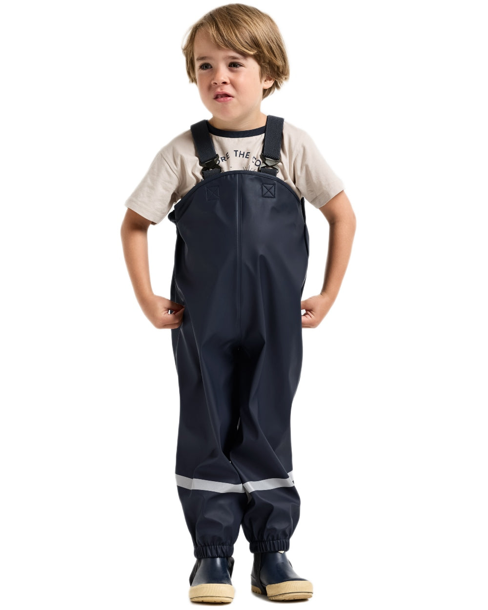 Light Sea Blue coloured Didriksons Childrens Slaskeman Rain Set 2 on white background 