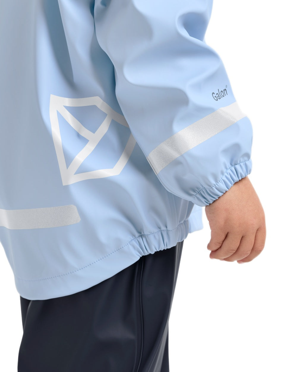 Light Sea Blue coloured Didriksons Childrens Slaskeman Rain Set 2 on white background 