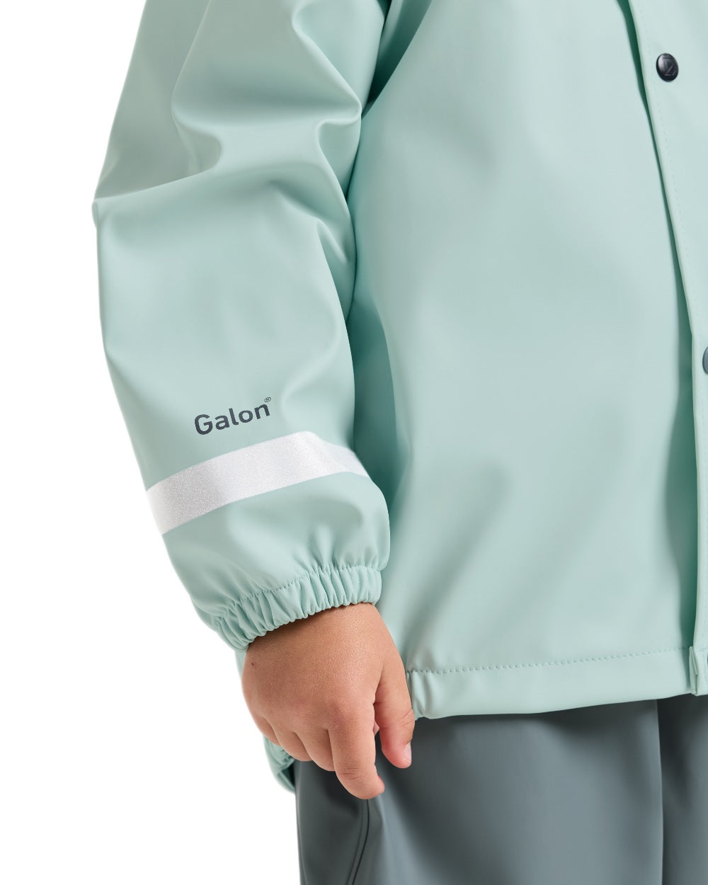 Ocean Mint coloured Didriksons Childrens Slaskeman Rain Set 2 on white background 