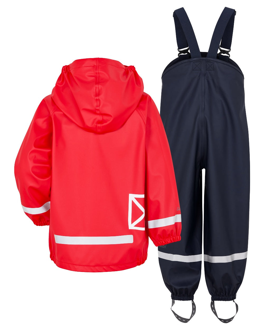 Flag Red coloured Didriksons Childrens Slaskeman Rain Set on white background 