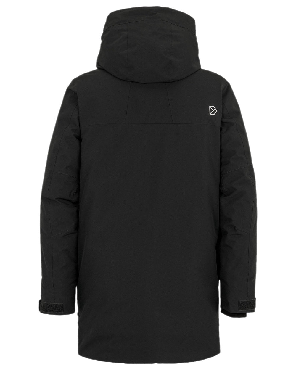 Black Coloured Didriksons Drew Parka on white background 