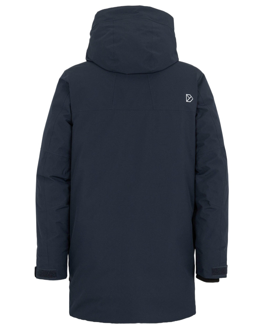 Dark Night Blue Coloured Didriksons Drew Parka on white background 