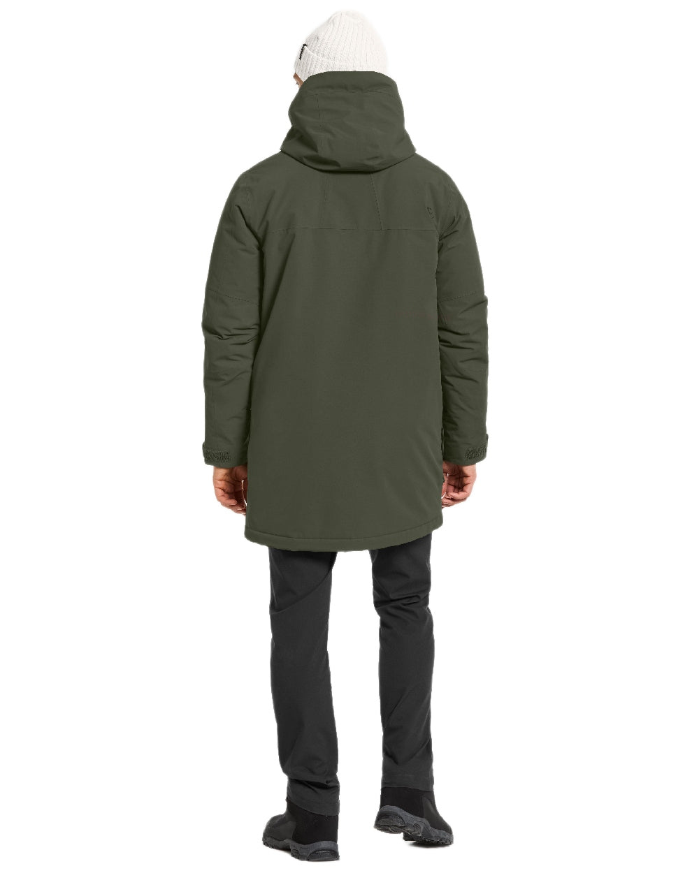 Deep Green Coloured Didriksons Drew Parka on white background 