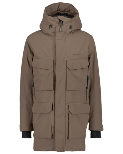 Mocha Brown Coloured Didriksons Drew Parka on white background 