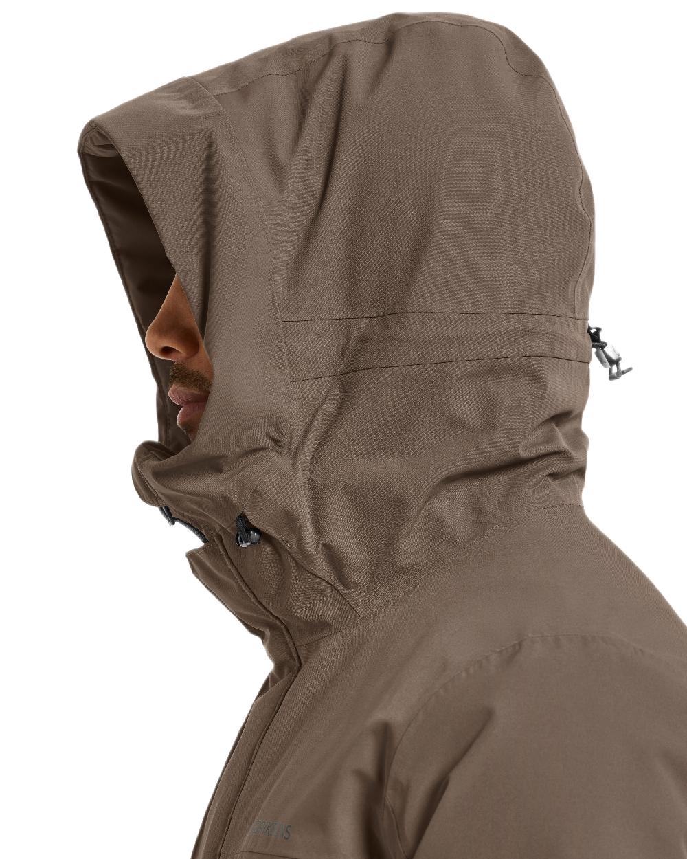 Mocha Brown Coloured Didriksons Drew Parka on white background 