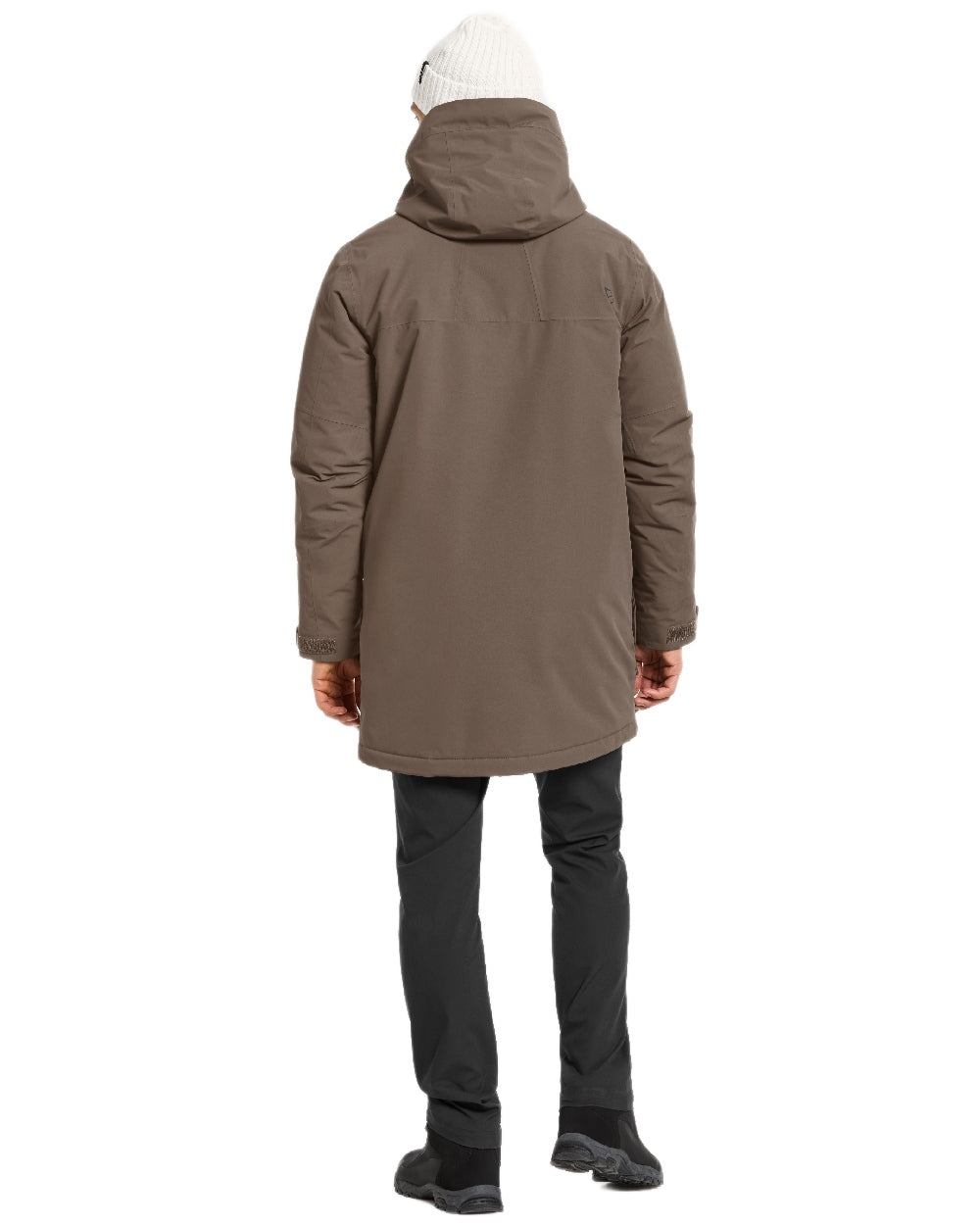Mocha Brown Coloured Didriksons Drew Parka on white background 