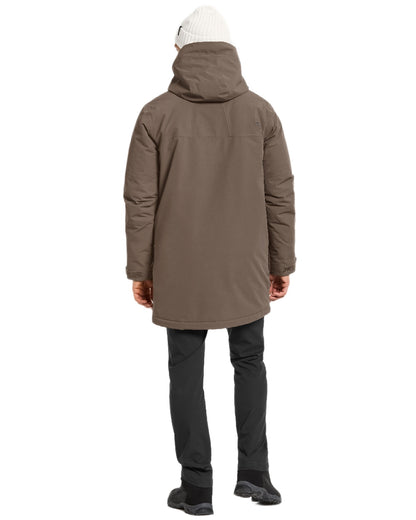 Mocha Brown Coloured Didriksons Drew Parka on white background 