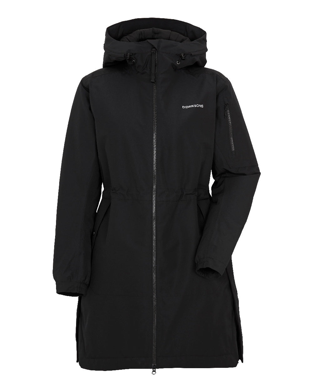 Black Coloured Didriksons Ella Womens Parka 2 On A White Background 