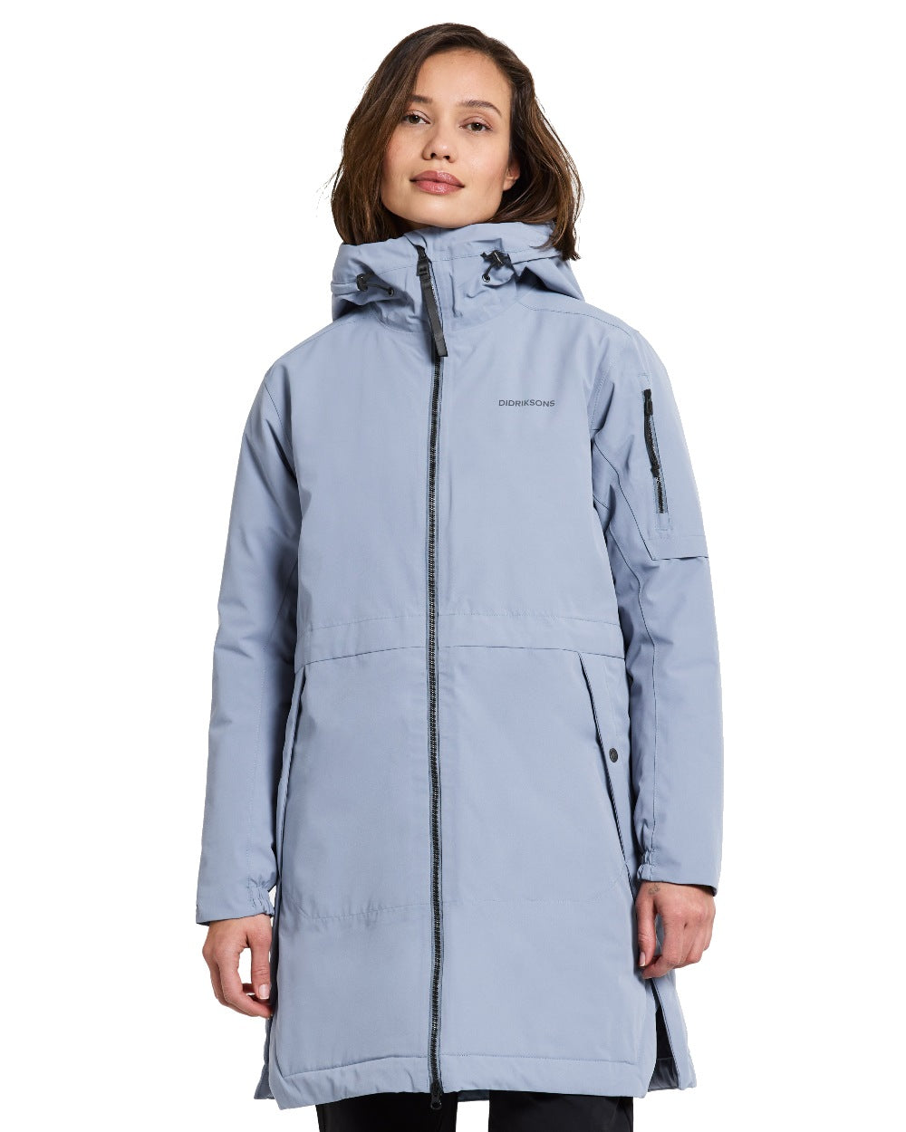 Glacial Blue Coloured Didriksons Ella Womens Parka 2 On A White Background 