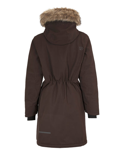 Chocolate Brown Coloured Didriksons Erika Ladies Padded Waterproof Parka 3 On A White Background 