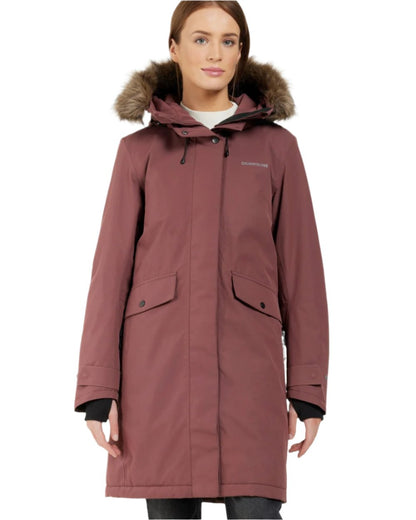 Old Rust Coloured Didriksons Erika Ladies Padded Waterproof Parka 3 On A White Background 