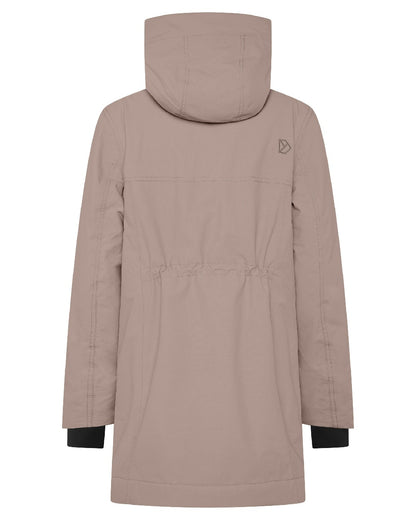Ash Brown coloured Didriksons Eris Womens Parka on white background 